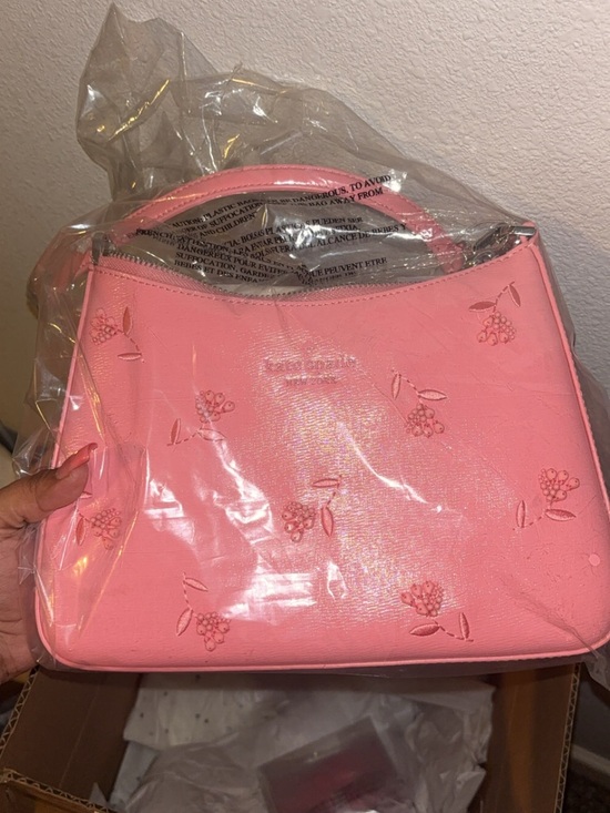 kate spade Pink Embossed Floral Shoulder Bag with Silver Hardware main image 1